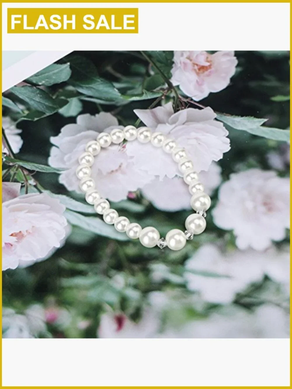 8mm Faux Crystal Glass Imitation Pearls Necklace Bracelet Earring Set with